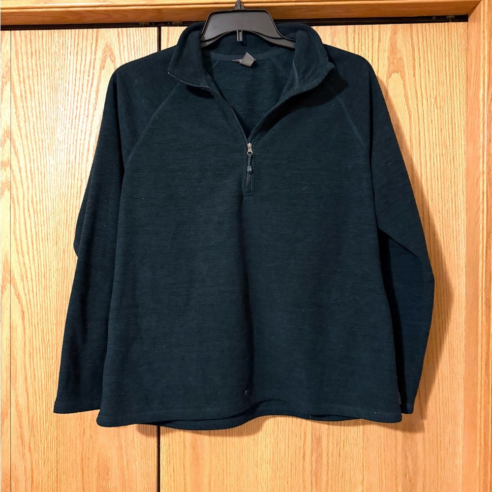 Eddie Bauer Women's Dark Green Heather Half-Zip Sweatshirt